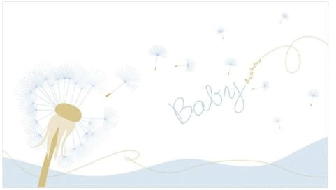 Schoeller & Stanzwerk© - 25 Stück Baby-Klappkarten/Danksagung für 10x20 cm Fotos mit Passepartout - mit farbigem Motiv Babydreams blau