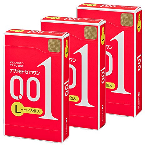 Okamoto Condoms Zero One 001 Lsize 3 Pieces × 3 packs