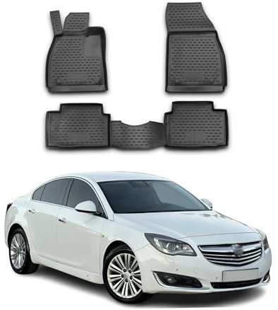 OMAC Fußmatten für Opel Insignia 2008-2017 TPE 4X Schwarz | Gummimatten, Automatten, Allwetter, fahrzeugspezifisches Produkt, Antirutsch, 3D-Passform, wasserdicht