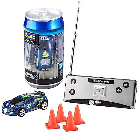 Revell Control Mini RC Car Racer I I Maßstab 1:43 I Ideal für Kinder und Rennbegeisterte I Zwei Betriebsfrequenzen für packende Rennen I Geeignet für Innen- und Außenbereiche, Blau