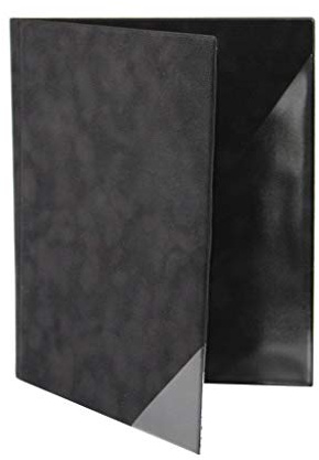 ggm® Chormappe SCARLETT DIN A4 extra Breit, inkl. 4-Ring Mechanik, Mircofaser Optik, Farbe: schwarz