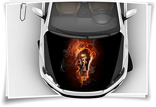 Medianlux Glühbirne Feuer Flamme Rauch Strom Rot Schwarz Motorhaube Auto-Aufkleber Steinschlag-Schutz-Folie Airbrush Tuning Car-Wrapping Luftkanalfolie Digitaldruck Folierung