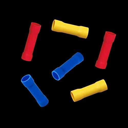Davitu BV5.5 BV8 BV14 Red Yellow Blue Black PVC Insulated Copper Tube Sleeve Wire Joint Butt Splice Connector Crimp Terminal - (Color: Black, Pins: 60Pcs BV5.5)