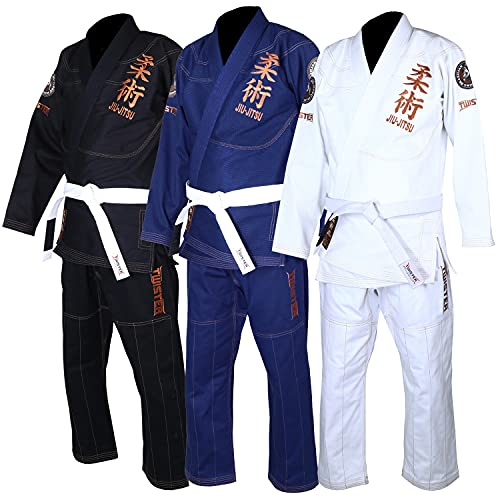 Brazilian Jiu Jitsu Gi/Kimono/JiuJitsu Uniform Jiu Jitsu Gi 450 Gram Premium quality Fabric Comes With White Belts & Gi Bag (White, A3)