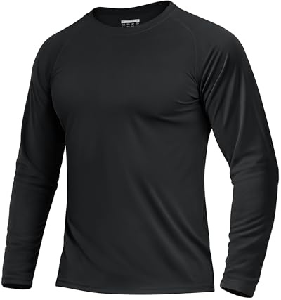 TACVASEN Herren UPF 50+ UV Sonnenschutz Langarmshirt Outdoor Langarm T-Shirt Rashguard