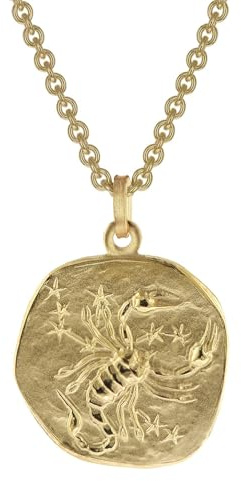 trendor Skorpion Sternzeichen Ø 20 mm Herrenkette Gold auf Silber 39070-11 | Tierkreiszeichen, zeitloser Halsschmuck für Herren, tolle Geschenkidee,