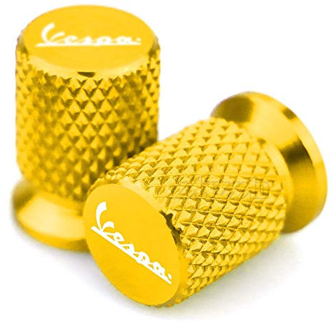 USPANDI CNC-Aluminiumgummireifen-Ventil Air Port Abdeckkappe Motorrad-Zubehör for Piaggio Vespa GTS GTV LX 60 125 250 300 Primavera Sprint (Color : Gold)
