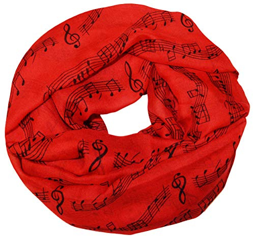thb Richter Schlauchschal/Schal und Krawatte/Necktie mit Musiknoten Notenschlüssel für Musik-Veranstaltungen Chor Rundschal Loopschal Kunst