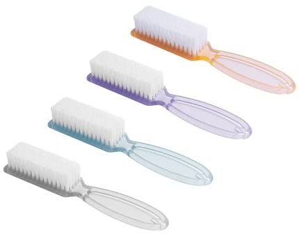 4 Pcs Nail Clean Brush Handle Toes Nail Finger Tip Cleaning Scrubbing Brushes for Home & Salon Use