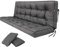 Bjird Bankauflage für Gartenbank, Polsterauflage für Hollywoodschaukel, Gartenschaukelkissen, Sitzkissen und Rückenkissen, gesteppt, inkl. 2 Seitenkissen, 100 x 49 x 56 cm - anthrazit