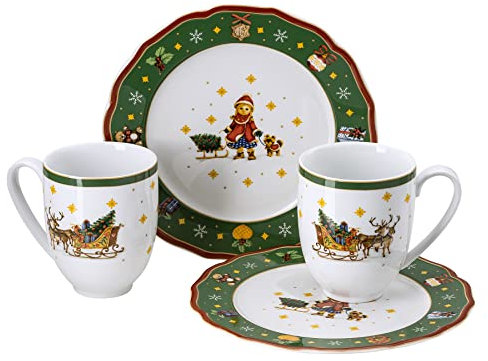 Hutschenreuther Happy Christmas Christm. green Set 4-teilig, 02488-727442-29213, Mehrfarbig
