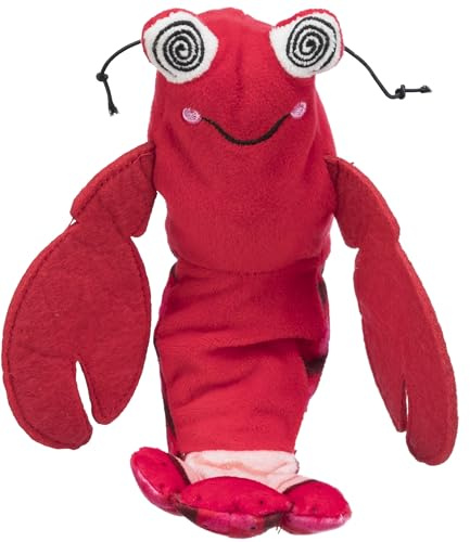 TRIXIE Katzenspielzeug elektrischer Hummer ZAPPELSHRIMP, Stoff, KATZENMINZE, 23 cm mit Katzenminze - 45825