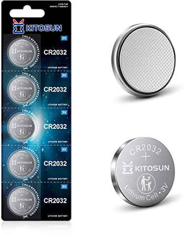 Kitosun Batterien Knopfzellen CR2032 3V - Lithium Coin 3-Volt 2032 Knopf Batterie Ersatz für Apple AirTag Elektronische Kleingeräte Autoschlüssel Fernbedienungen LED Kerzenlicht Waagen (5-Stück)