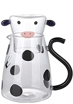 Iced Tea Jug Cuzza di vetro carina impostazione del tè ad alta temperatura Tè Prugnale for latte Jug Soccia for la casa tazza di caffettiera di grande capacità di latte di latte di latte Juice Pitcher