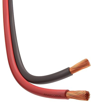 Amarcords - Cavo elettrico piatto bipolare sezione 2x2,5mm colore ROSSO-NERA. Piattina Rosso Nera, 50 metri