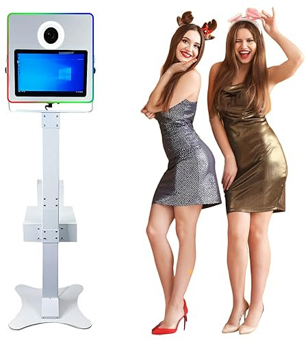 XGXHIN Cabine Photo DSLR 15,6 avec lumière d'appoint, écran Tactile et Flight Case, Machine Portable à Coque pour Selfie, pour fêtes et Entreprises de Location
