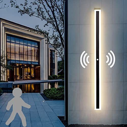 ANKBOY Aussen Wandleuchte mit Bewegungsmelder IP65 Wasserdicht Wandlampe mit Bewegungsmelder Innen Aluminium Außenlampe Lange Villa Außenwandbeleuchtung für Garden Korridor Terasse (150cm)
