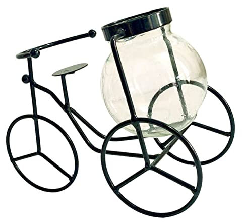BESPORTBLE Retro Blumentopf Design Kreativer Fahrrad-blumenkübel Aus Eisen in Schwarz Dekorativer Pflanzenhalter Für Innenraum Kompakte Langlebig Und Einzigartig Stilvolle Tischdeko