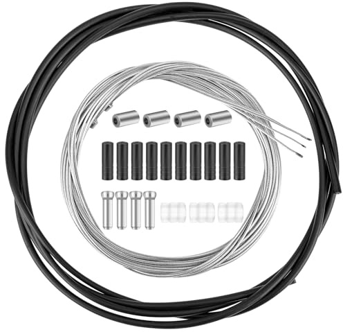 4 Set Bicycle Shifter Cable, Universal Bicycle Brake Cable Kit Professional Stainless Steel Transmission Line Cycling Gear Wire Housing Kit Mountain Road Bike Repair Replacement Accessories