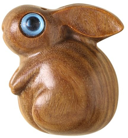 STOBOK 3st Hasenanhänger Aus Sandelholz Hasenperle Aus Holz Partygeschenk Für Das Neue Jahr Tierkreis-hase-anhänger Schlüssel Hängende Ornamente Schmuck Zubehör Rosenholz