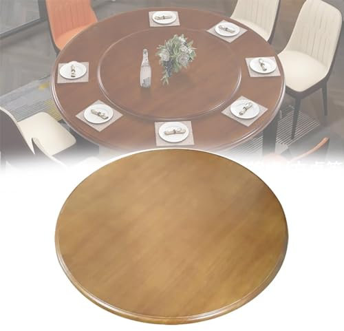 Holz Lazy Susan Drehteller Esstisch 360° Drehplatte Mit Silent Base, Runde Drehbare ServierPlatte, Großer Drehscheibe, Sicherheit Der Nutzung(Teak,100cm/39in)