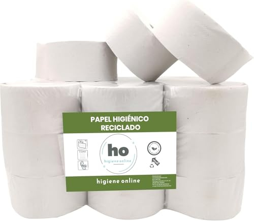 Higiene Online - Rollos Papel Higiénico Laminado Industrial 2 Capas 130M 2/H-Eco M-45 Eco Reciclado Saco de 18 Rollos - 400gr / Rollo Precortado Water Ecologico Natural XXL (1)