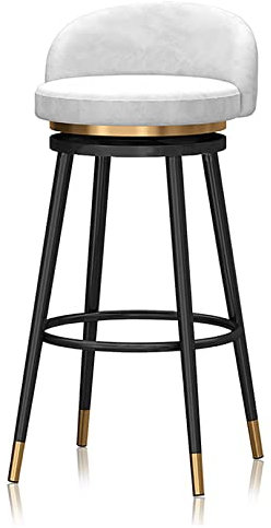 Moderner Drehhocker aus Samt, 3er-Set, Thekenhöhe, Barstühle mit Rückenlehne für Esszimmer und Küche, grüner Samt, gepolsterte Sitze mit Metallbeinen, 65 cm Sitzhöhe
