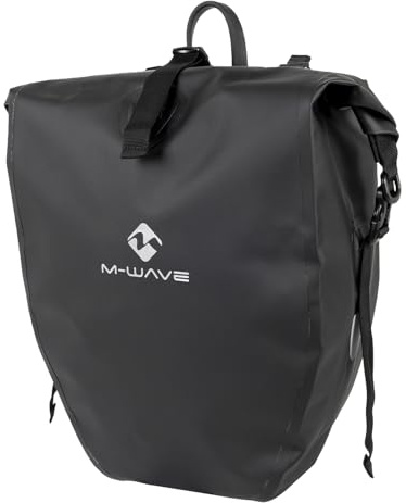 M-Wave Gepäckträgertasche 22 L, 100% wasserdicht, Schultergurt, Downtown Single Flex