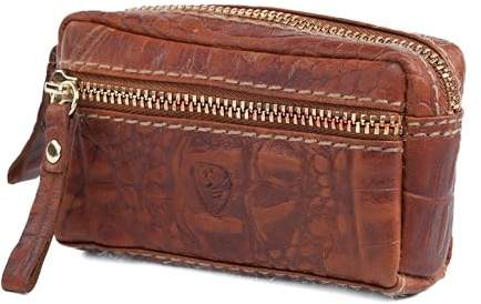 GERMANUS nyckelfodral nyckelväska nyckelring 4051, läder, braun croco, klassisk