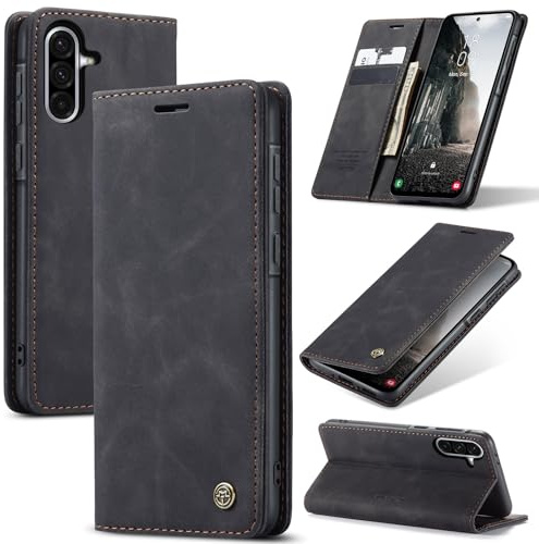 Samokor Cover per Samsung Galaxy A26 5G Pelle Flip Custodia Cavalletto Portafoglio Magnetica Carta Fessura Antiurto per Samsung Galaxy A26,Nero