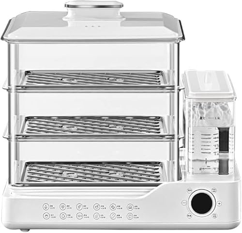 Electric Food Steamer 3 Tier Vegetable Steamer with Touch Screen Display, 12H Timer, Independent Water Tank for Home Use