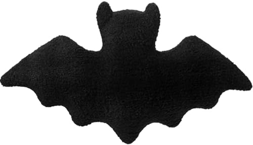 MOMAHUA Halloween Plüsch Schwarze Fledermaus Kissen, 20 cm/7.9 inch Deko Kissen, Niedliche Fledermaus Plüsch Deko, Weiches Dekokissen für Sofa, Bett und Halloween Party Dekoration