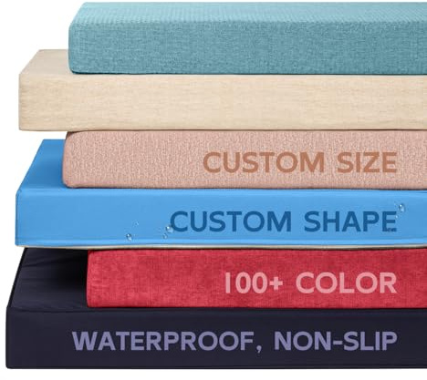 cosi-coussin Sitzkissen Gartenstühle, wasserfeste Bankauflage Outdoor | Sitzpolster Bank, individuelle Größen und Farben, für Fensterbank, Eingangsbereich und Esszimmerstühle, Bierbankauflagen