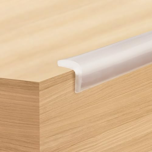 Ultraweicher Kantenschutz aus Silikon zur Babysicherung, Kantenschutz aus 100% Silikon, vorgeklebter Selbstklebender Eckenschutz, transparenter, kindersicherer Tisch- und Möbelschutz (1cmx1m)