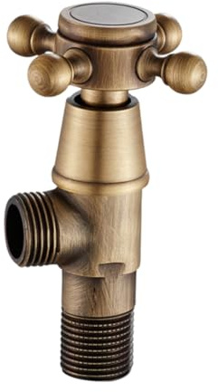 Vintage Eckabsperrventil aus Messing für Badezimmer und Toilette | Goldfarbene Ausführung, Leicht zu Montieren, Robust und Glatt Verarbeitet