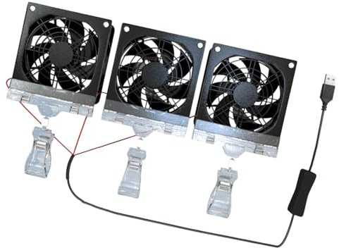 Qsvbeeqj Ventilador de escritorio de 8 cm, USB de 5 V, alimentado silencioso, 3600 rpm, para caja de electrónica doméstica, regulación térmica, USB, enfriadores electrónicos