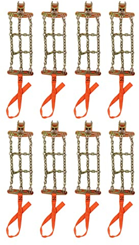 Bnineteenteam 8 Packs Chaîne de Neige Antidérapante des Pneus, Chaîne de Neige de Roue en Alliage en Acier ajusté pour les Pneus de 165 Mm à 265 Mm