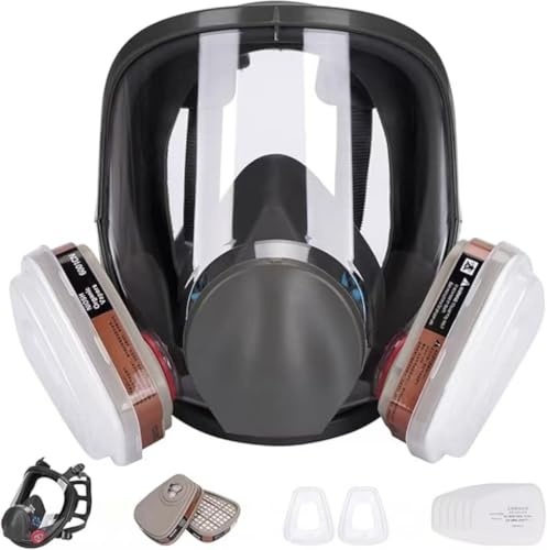 Générique Masque Respiratoire Intégral, Protection Contre Les Vapeurs Oriques, Anti-buée Et Poussière, Réutilisable, Masque en Silicone Ajustement Confortable