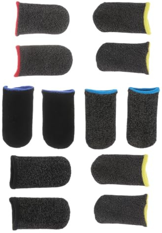 Tofficu 6 Paires de Manchons de Doigt Antidérapants et Respirants, Manchons pour Jeu Mobile Ultra-Fins, Protection Anti-Transpiration pour Pouce, Accessoires Couleur Couleur Aléatoire