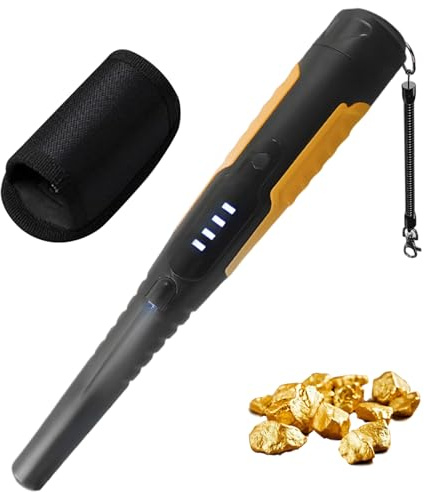 BeVistoso Metal Detector Portatile, Metal Detector Portatile Pinpointer con Rilevamento a 360°, 3 modalità di Avviso, Bacchetta Impermeabile IP68 per Caccia al Tesoro, Monete, Gioielli (Nero)