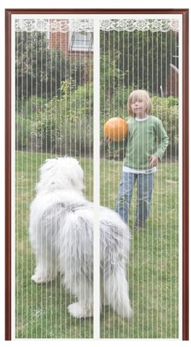 Fly Screens for Doors 80x200 Magnetic Door Fly Screen Curtain Heavy Duty Mesh Powerful Magnets Automatically Close No Gap No Drill Installation White
