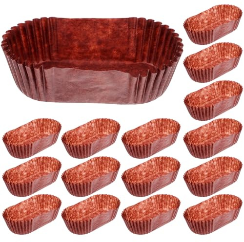 Ciieeo Pezzi Pirottini di Carta Ovali a Forma di Barca Resistenti al Grasso e Impermeabili 1000 Pezzi Design Semplice Superficie Liscia per Cupcake e Torte per Matrimoni e Feste a Tema