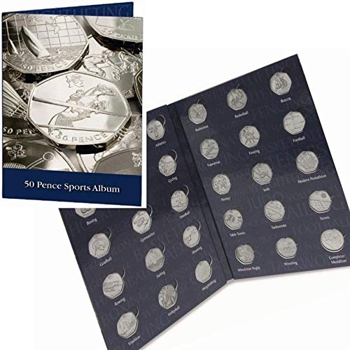 2012 London Olympic 50p Collectors Coin Album/Folder for 29 Coins & Completer Medallion - Lighthouse