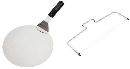 KitchenCraft Sweetly Does It Cake Lifter, Stainless Steel, 25 cm & Sweetly Does It Cake Leveller/Cake Cutter Wire, Carbon Steel, 40 cm