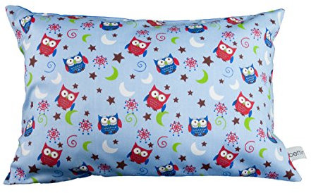bettina bruder - Kleines Kuschelkissen Eule Mond Sterne blau - 30 cm x 20 cm
