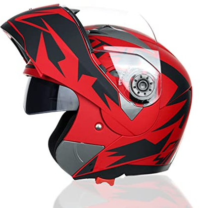 Front Flip Motorradhelm Flip Up Helm für Touren Motorradhelme Dual Lens Motor Bike Scooter Herren Moto Helm