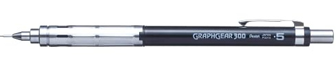 Pentel Arts GraphGear 300 Druckbleistift, 0,5 mm, feine Linie, 1 Stück, schwarzer Schaft
