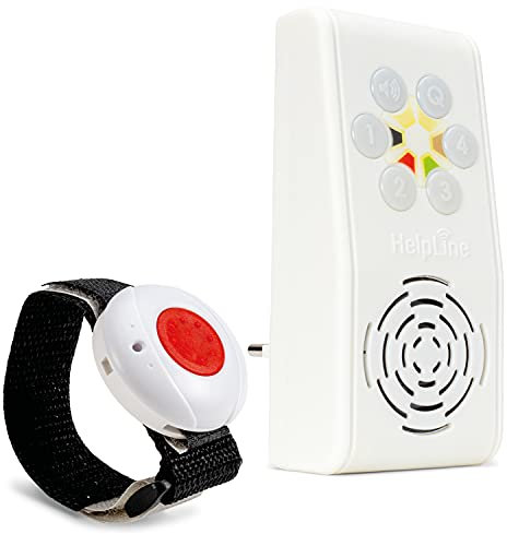 Helpline 230: Hausnotruf mit Notruf Sendern für die häusliche Pflege, Pflegeruf Set mit Armbandsender