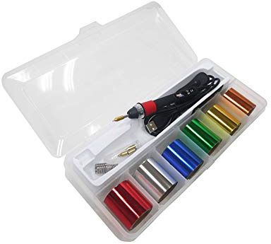 KINGTOOL Heißfolien-Stanzwerkzeug Heißfeder-Stift-Prägestift Heißfolienstift, USB-Stromversorgung (mit 4 Spitzen) (schwarz)