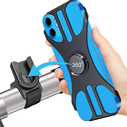 Deerfun Detachable Bike Phone Holder, Universal Bicycle Motorcycle Cell Phone mount, 360° Rotatable Adjustable Bike Phone Mount Compatible for 4 to 6.7 Smartphones